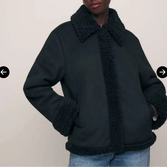 Reformation Talli faux suede and shearling jacket coat - Picture 2 of 7